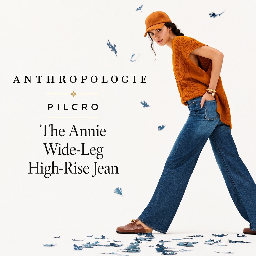 Anthropologie Pilcro Annie Wide Leg High Rise Jeans Womens 27 Dark Wash Denim